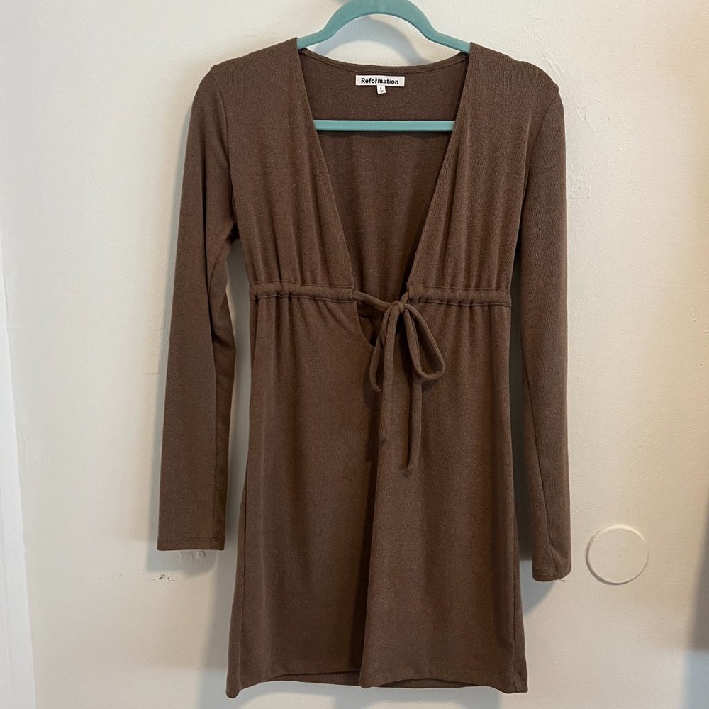 reformation tie neck dress